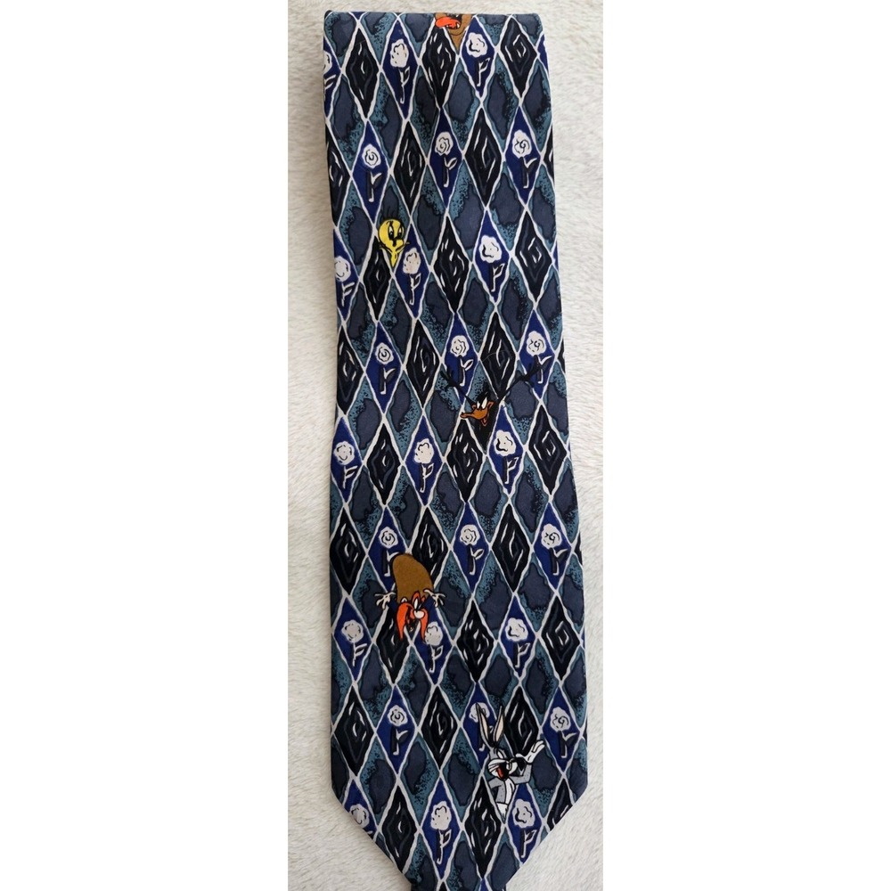 VINTAGE 1995 LOONEY TUNES MANIA MENS NECK TIE. EUC